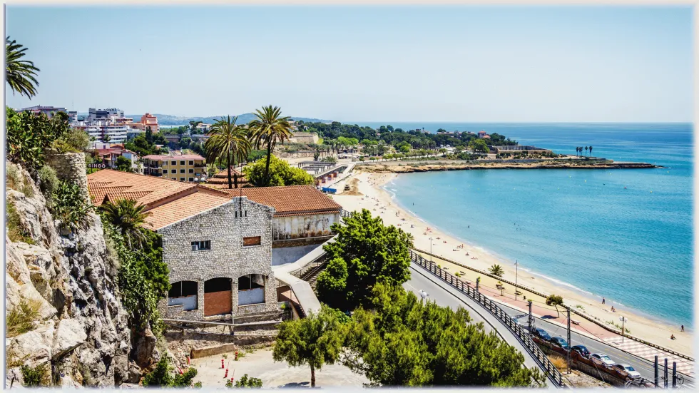 Udsigt over stranden i Tarragona 